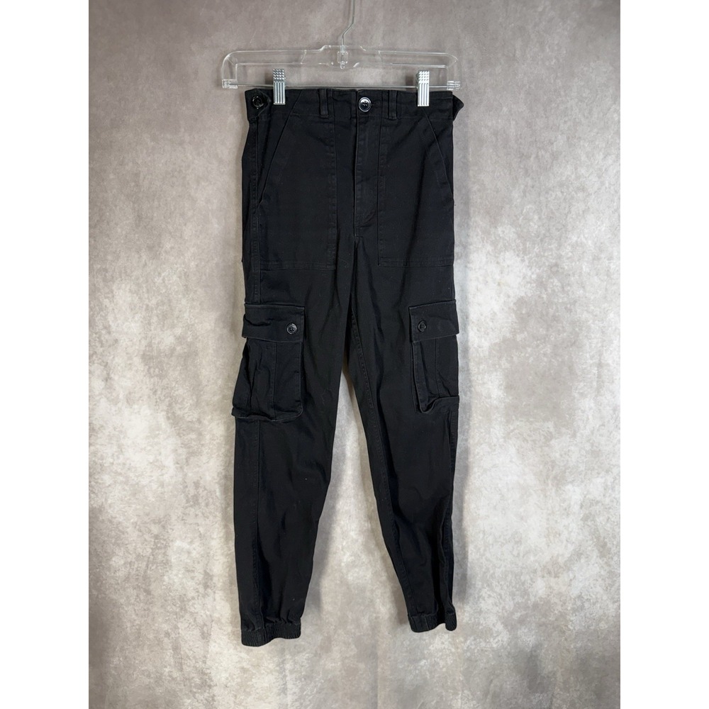 Wondery Isabel Outdoor Cargo Hiking Pants Black Womens XXS Jogger Tapered Leg